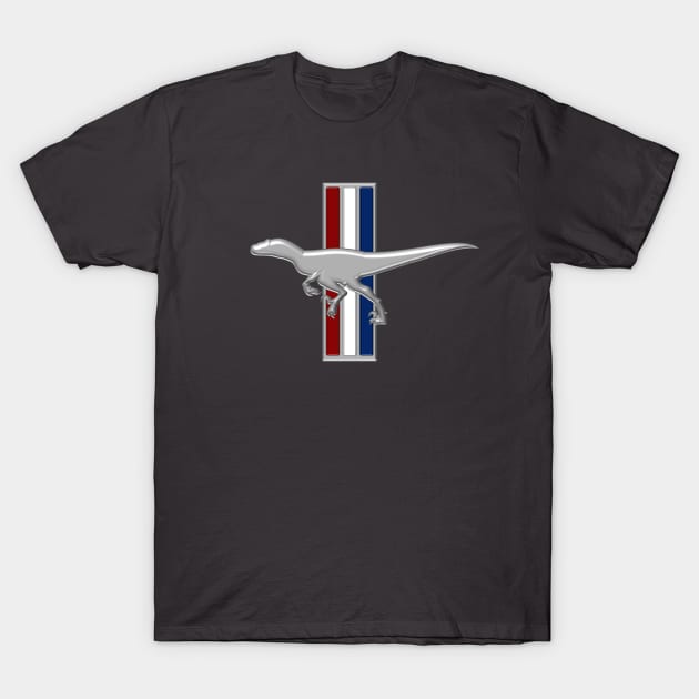 Velociraptor Mustang Logo T-Shirt by IORS